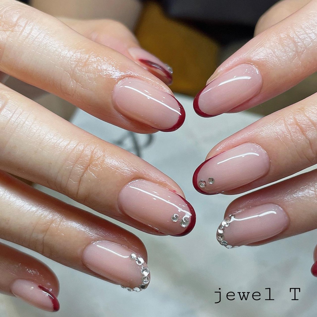 ハンド フレンチ ワンカラー レッド Nailsalon Jewelのネイルデザイン No ネイルブック