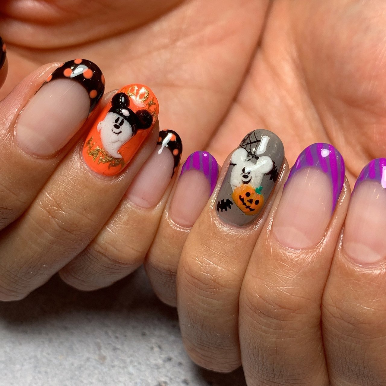 秋 ハロウィン ハンド フレンチ キャラクター Nail Breezeのネイルデザイン No ネイルブック