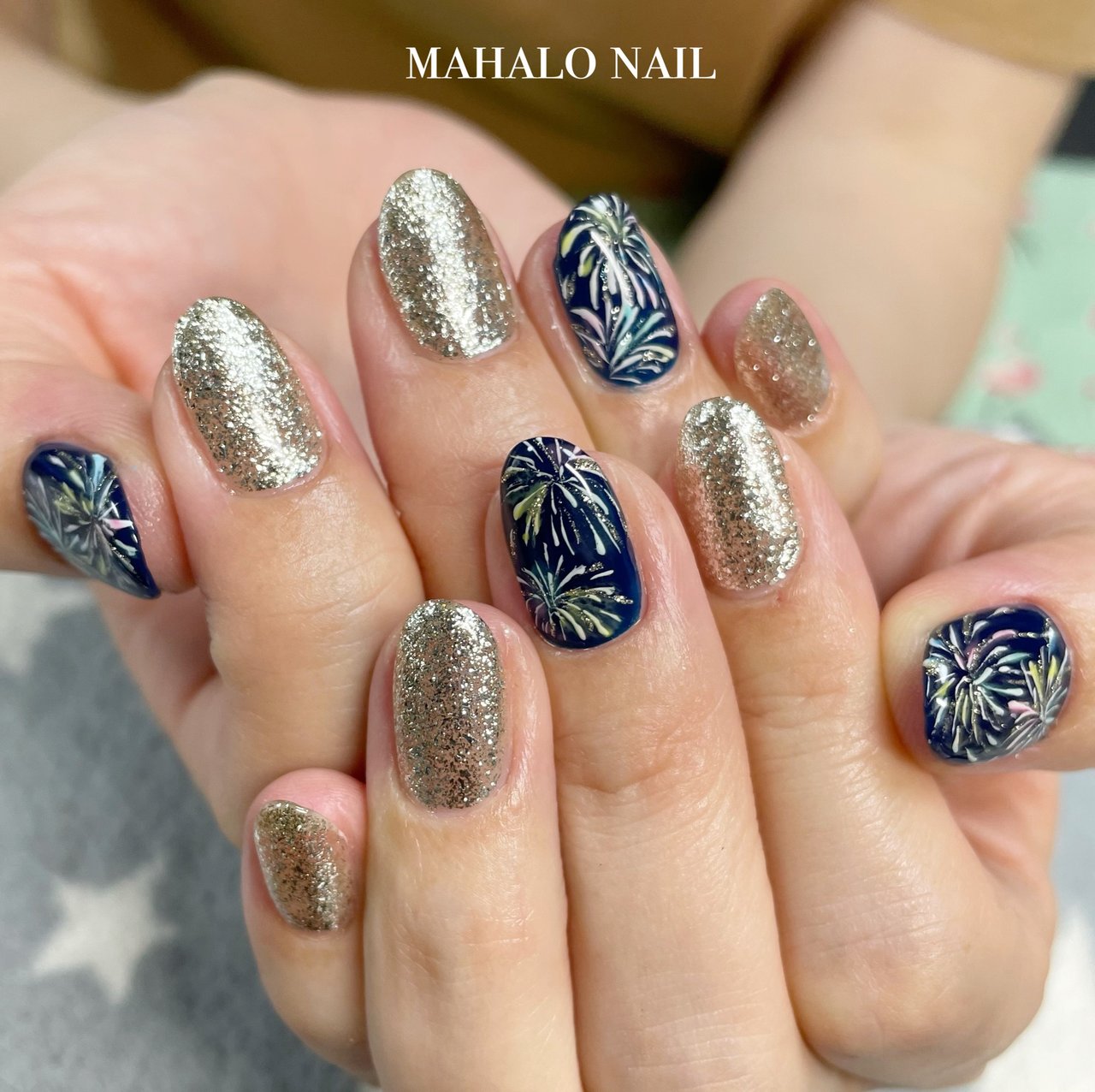 ネイビー シルバー Mahalo Nailのネイルデザイン No ネイルブック