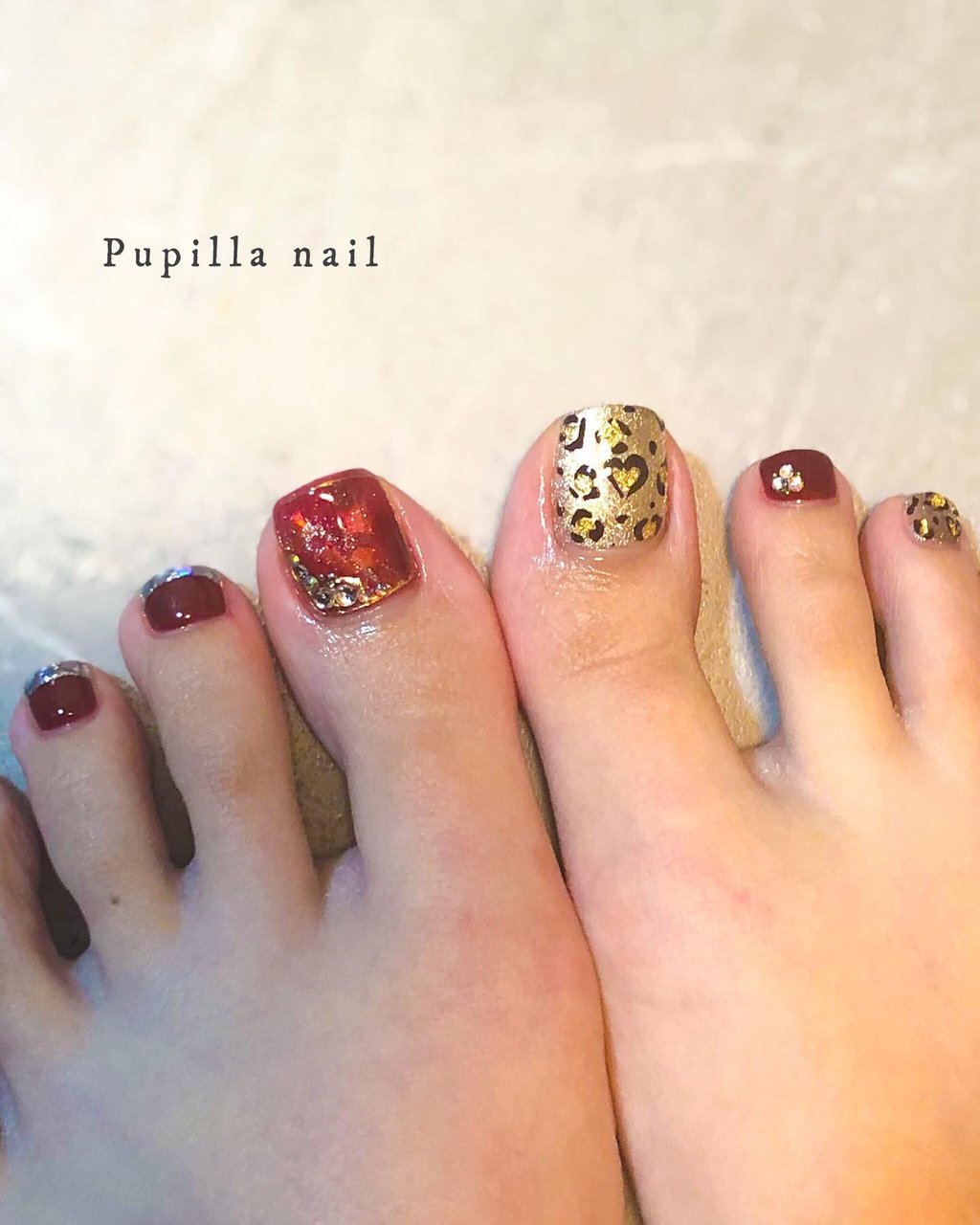夏 秋 フット アニマル柄 べっ甲 Pupilla Nailのネイルデザイン No ネイルブック