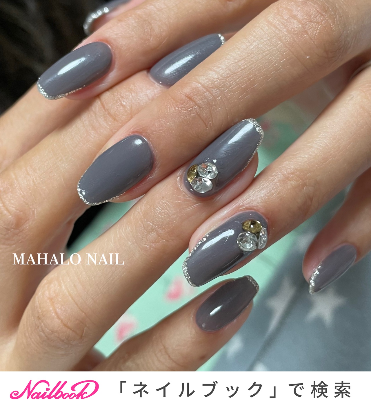 グレー - mahalo_nailのネイルデザイン[No.6757558]｜ネイルブック
