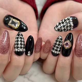 人気順｜ジェルネイル/#千鳥格子ネイルのネイルデザイン(2ページ目 