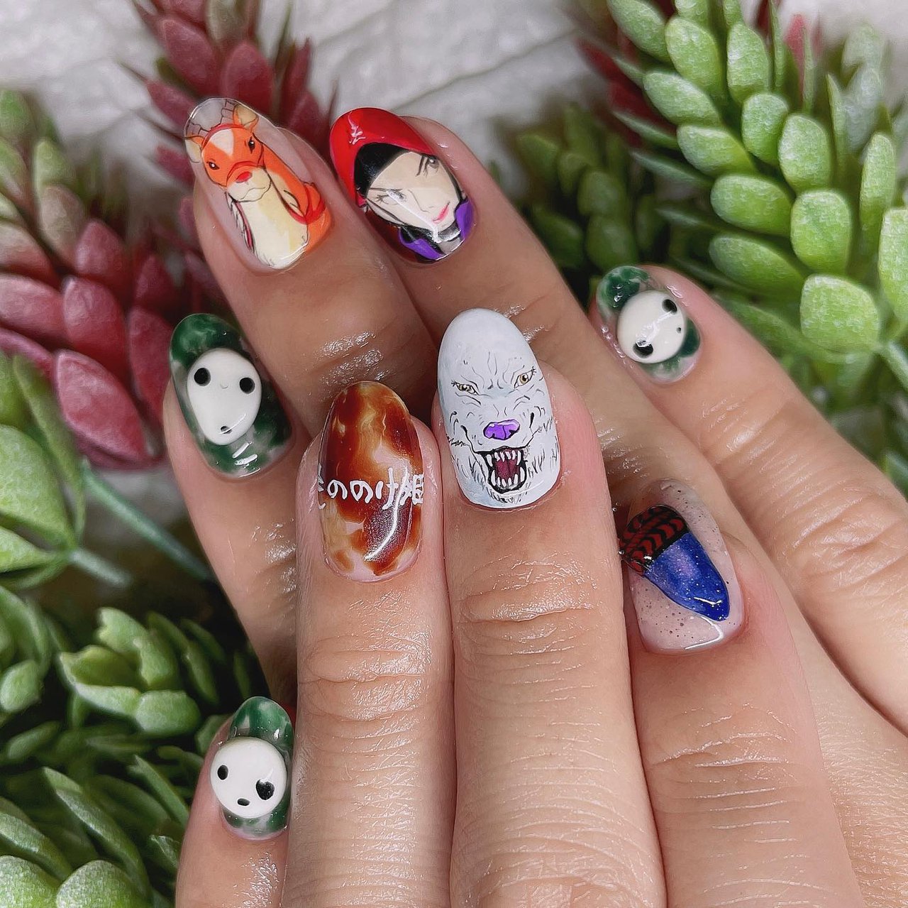 オールシーズン ハンド 痛ネイル キャラクター ミディアム Nailsalon ナシノキのネイルデザイン No ネイルブック