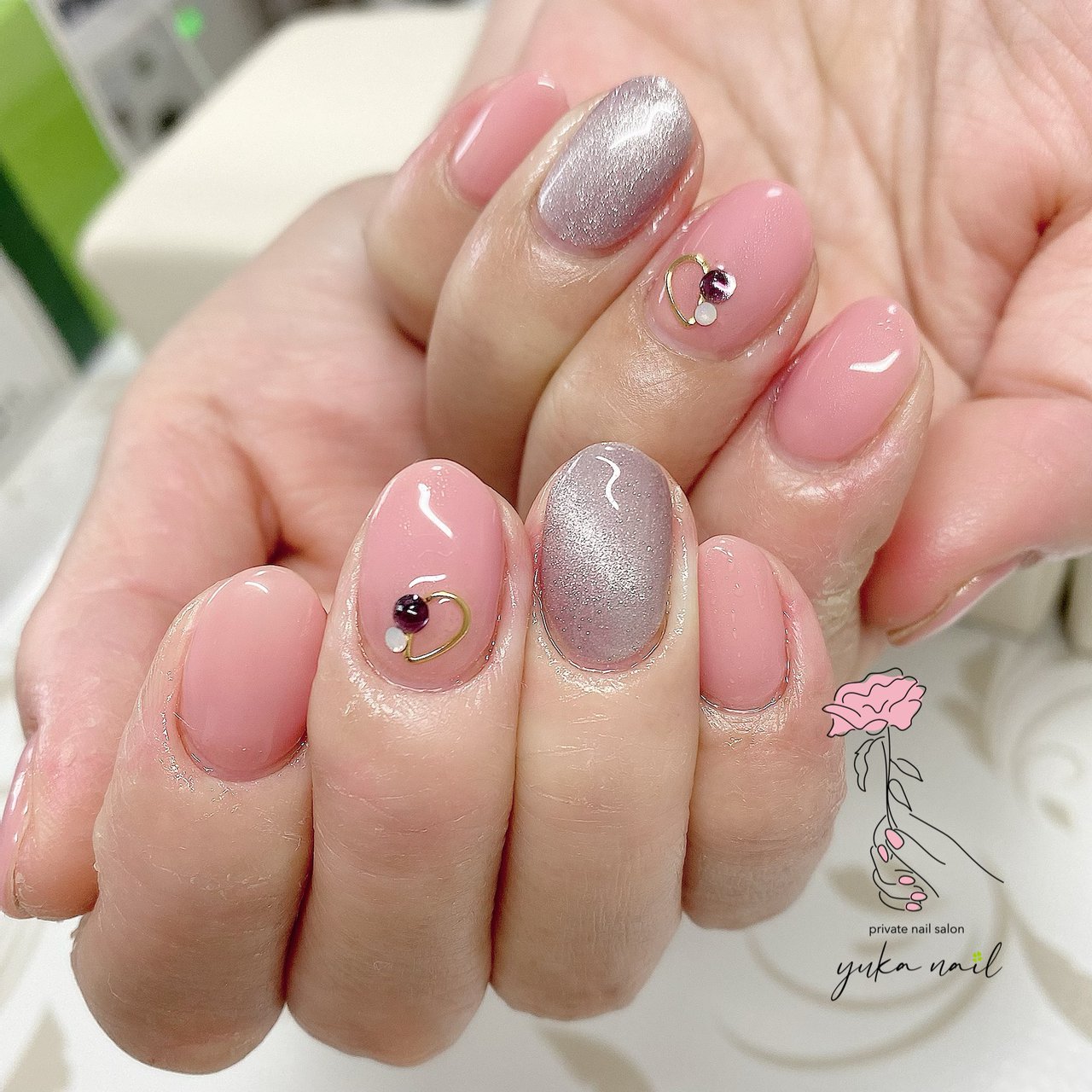 オールシーズン ハンド マグネット ピンク ジェル Yuka Nailのネイルデザイン No ネイルブック