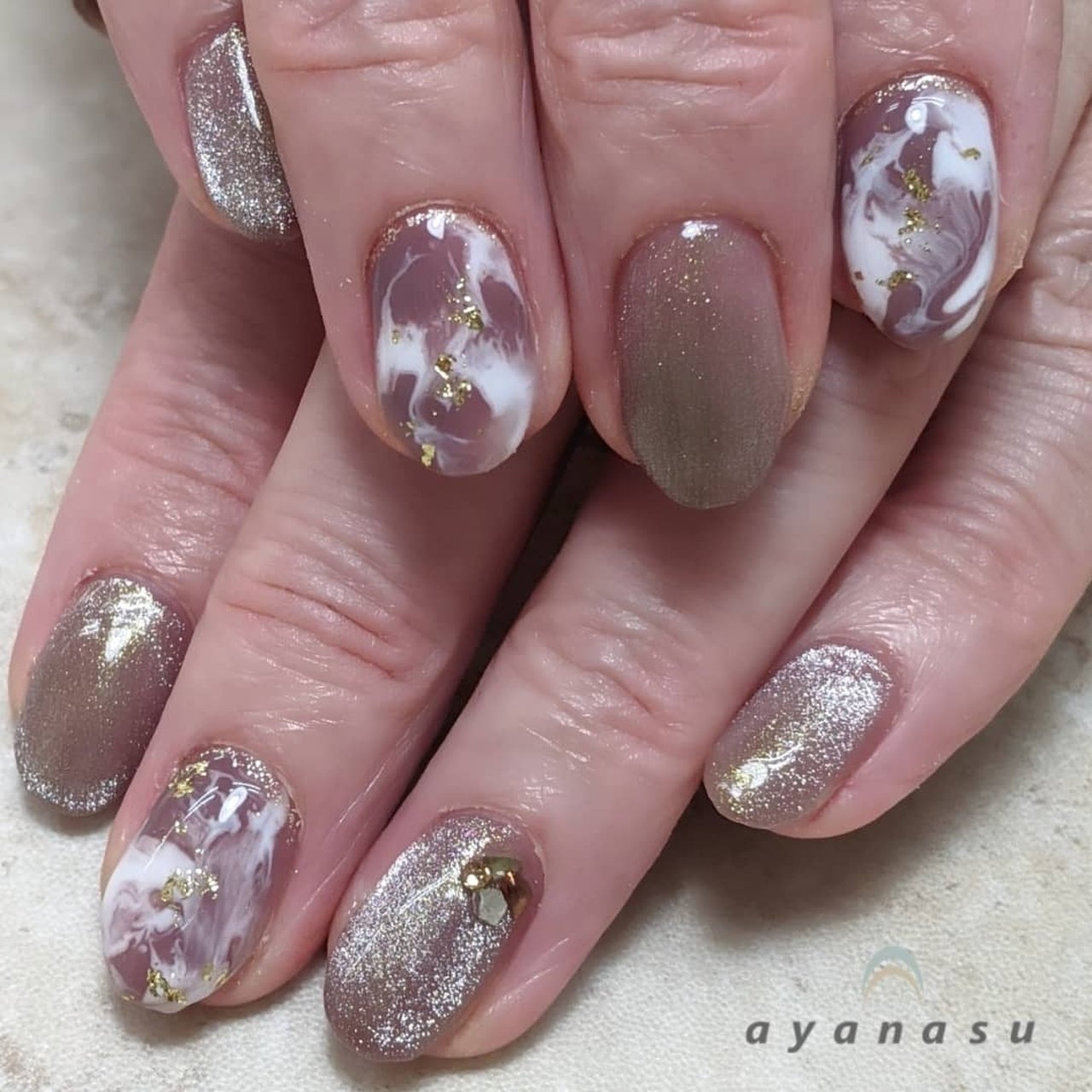 マグネット マーブル ピンク パープル Kanakoのネイルデザイン No ネイルブック