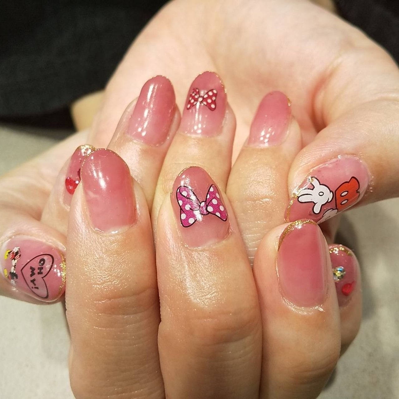 キャラクター リボン ピンク レッド S Nailのネイルデザイン No ネイルブック