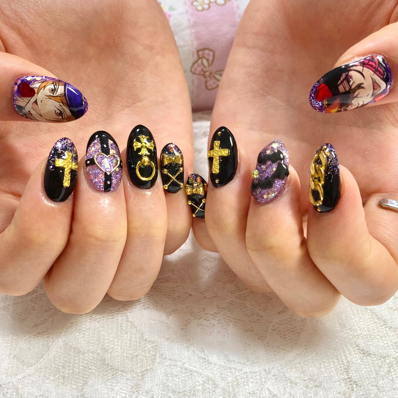 ハンド ラメ 痛ネイル ロック パープル Moco Nailのネイルデザイン No ネイルブック
