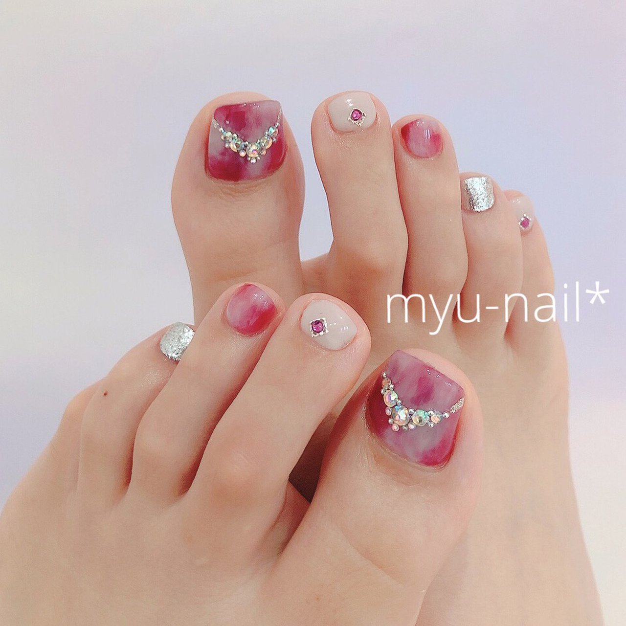 夏 秋 パーティー 女子会 フット Private Salon Myu Nailのネイルデザイン No ネイルブック