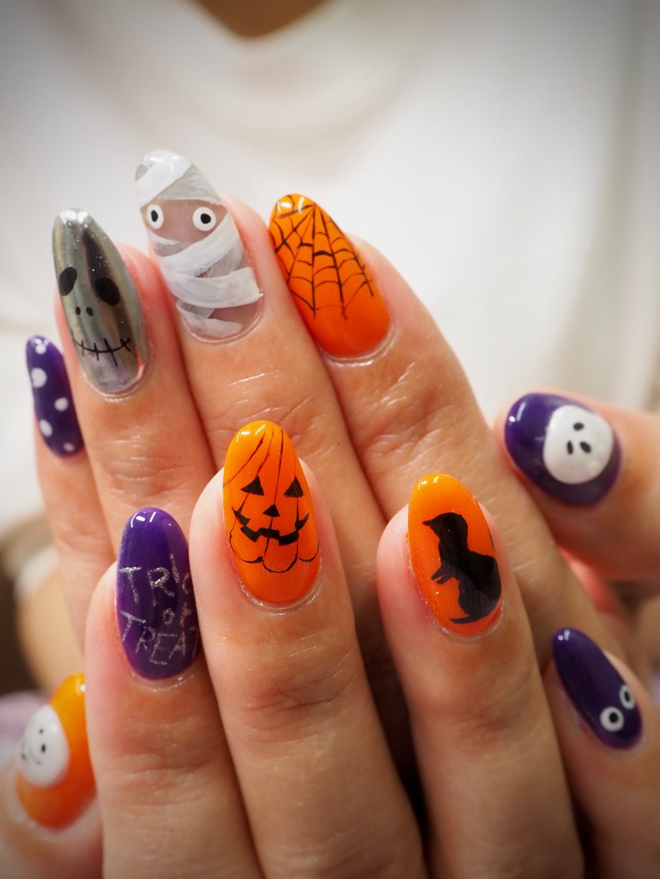 秋 ハロウィン ハンド ミディアム オレンジ Chinaのネイルデザイン No ネイルブック