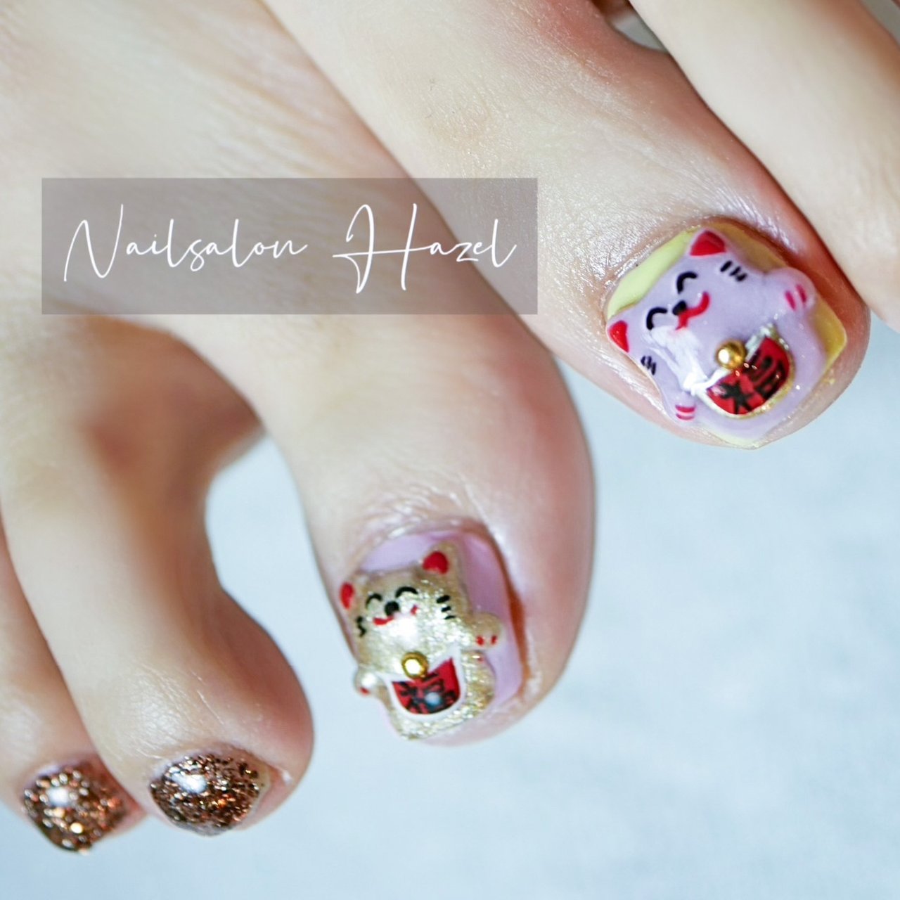 オールシーズン お正月 フット 3d ピンク Nailsalon Hazelのネイルデザイン No ネイルブック