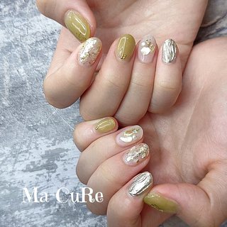 黄緑ネイルのネイルデザイン ネイルブック