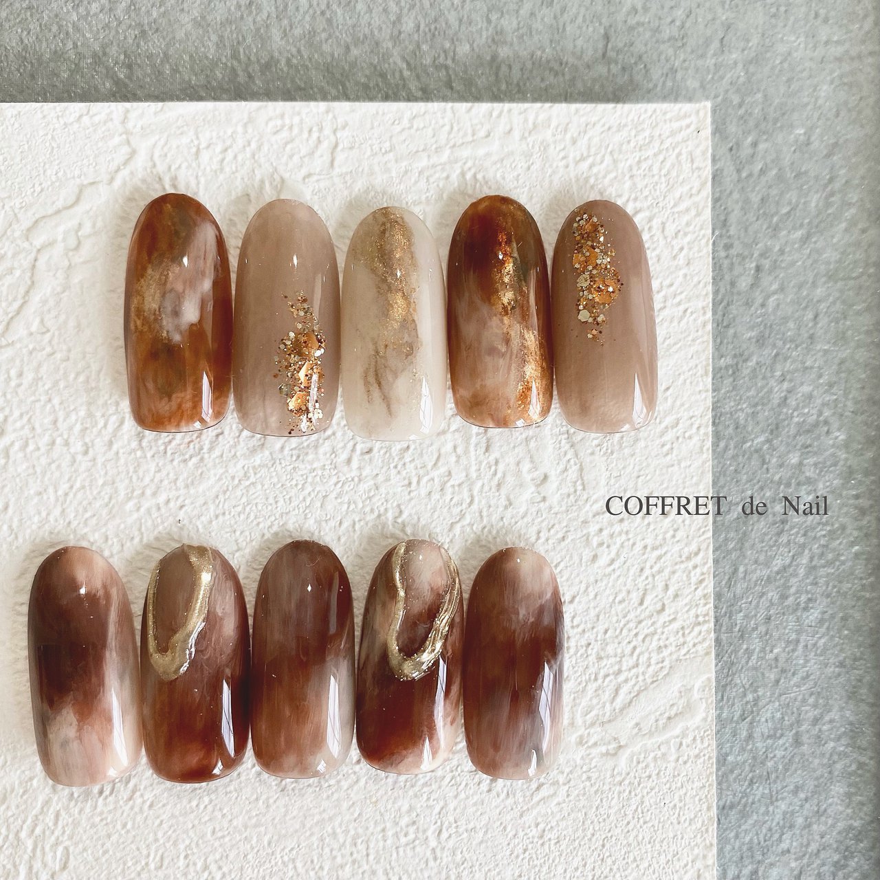 秋/冬/ハンド/ニュアンス/ミラー - COFFRET de Nailのネイルデザイン  