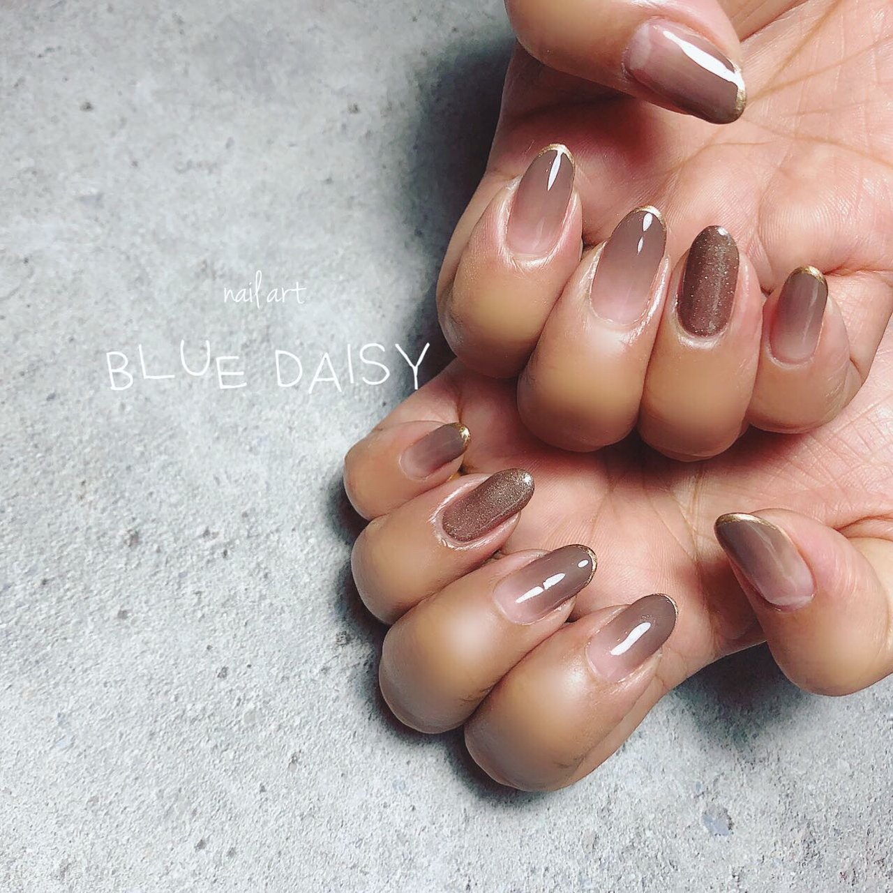 秋 冬 オールシーズン オフィス シンプル Blue Daisyのネイルデザイン No ネイルブック