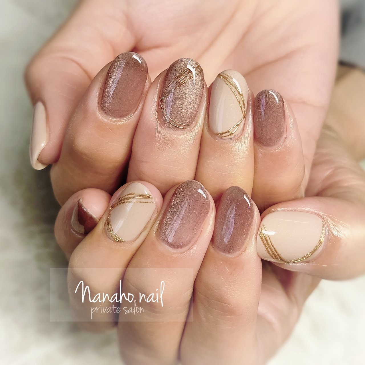 オーダーネイルチップ No.114 秋冬 暖色系 大人 上品デザイン オーダーネイルチップ No.114 秋冬 暖色系 大人 上品デザイン