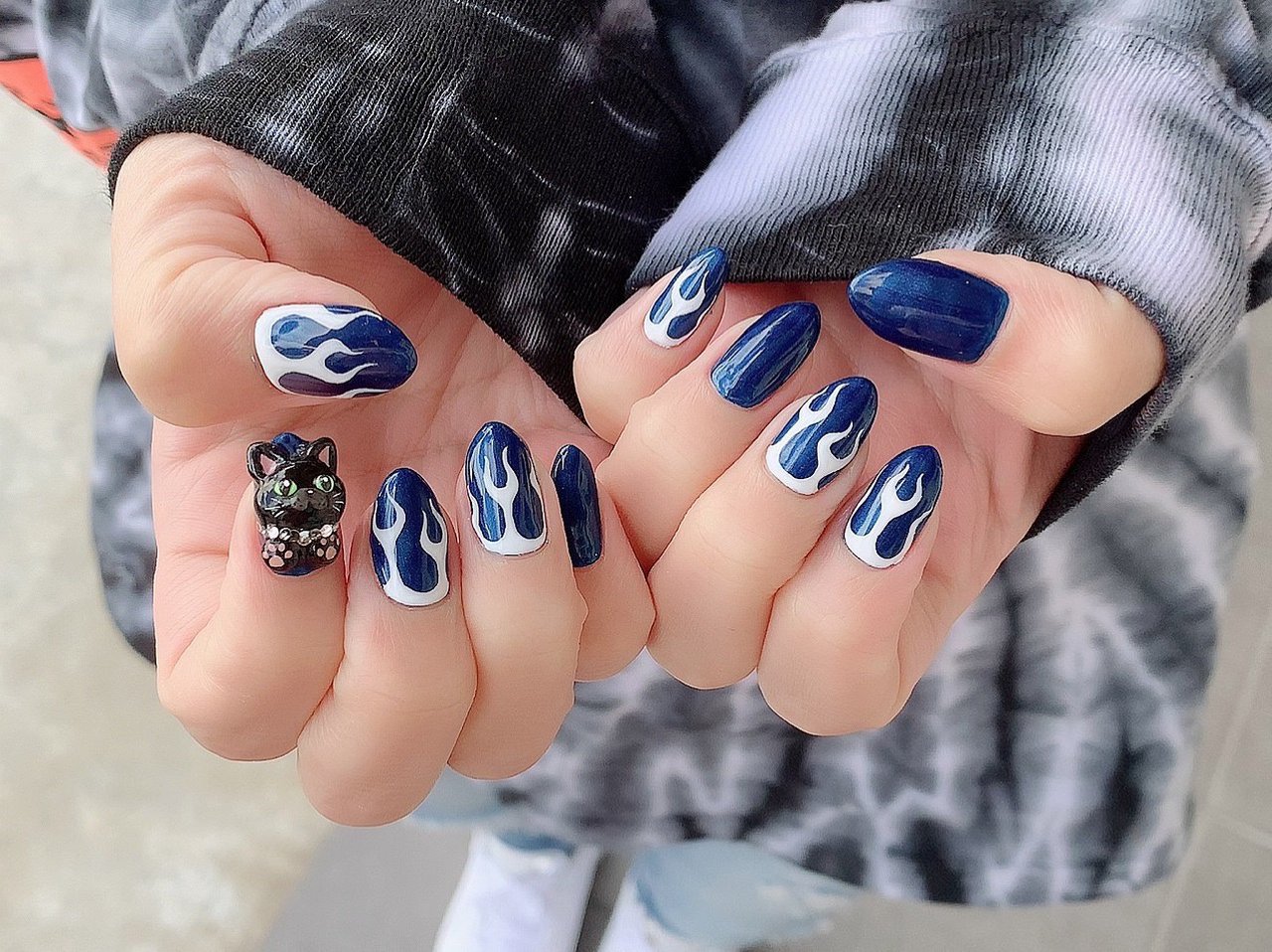 キャラクター 3d ネイビー ぽんちのネイルデザイン No ネイルブック