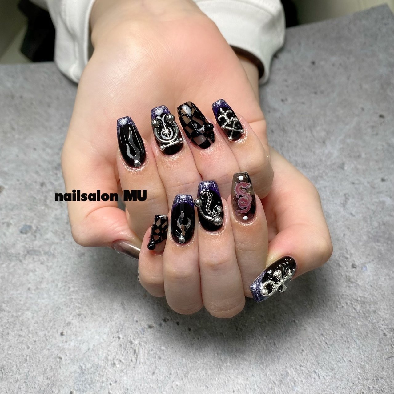 チェック/チェーン/デコ/マグネット/ロック - nailsalon MU(ミウ)の
