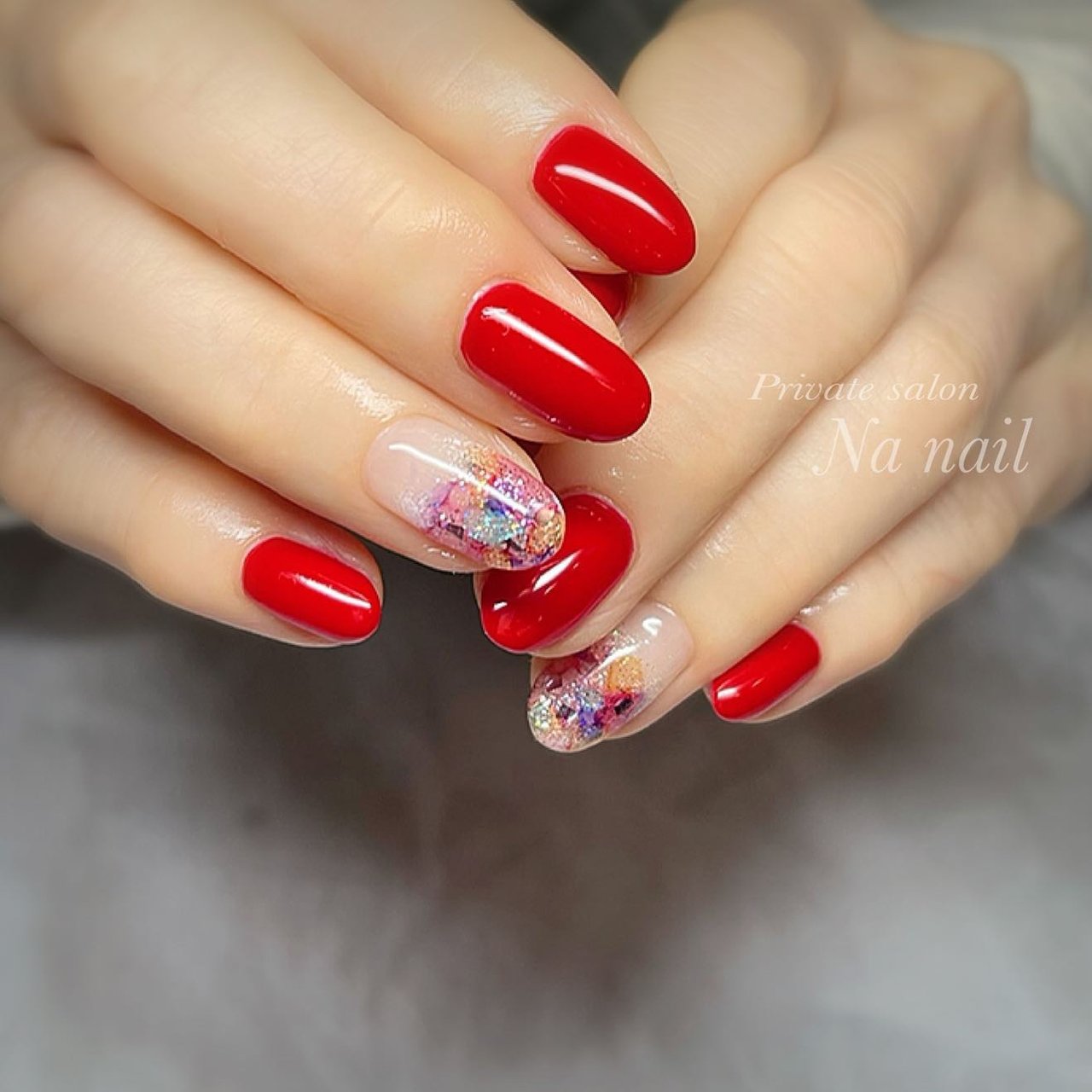 オールシーズン ハンド シンプル ラメ ミディアム Na Nailのネイルデザイン No ネイルブック