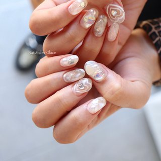 クリアストーンネイルのネイルデザイン ネイルブック