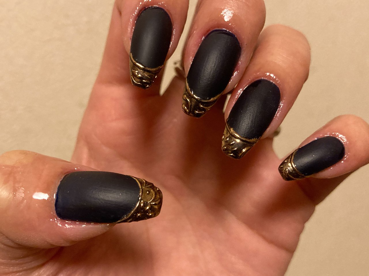 シンプル フレンチ アンティーク マット ミラー Seaのネイルデザイン No ネイルブック