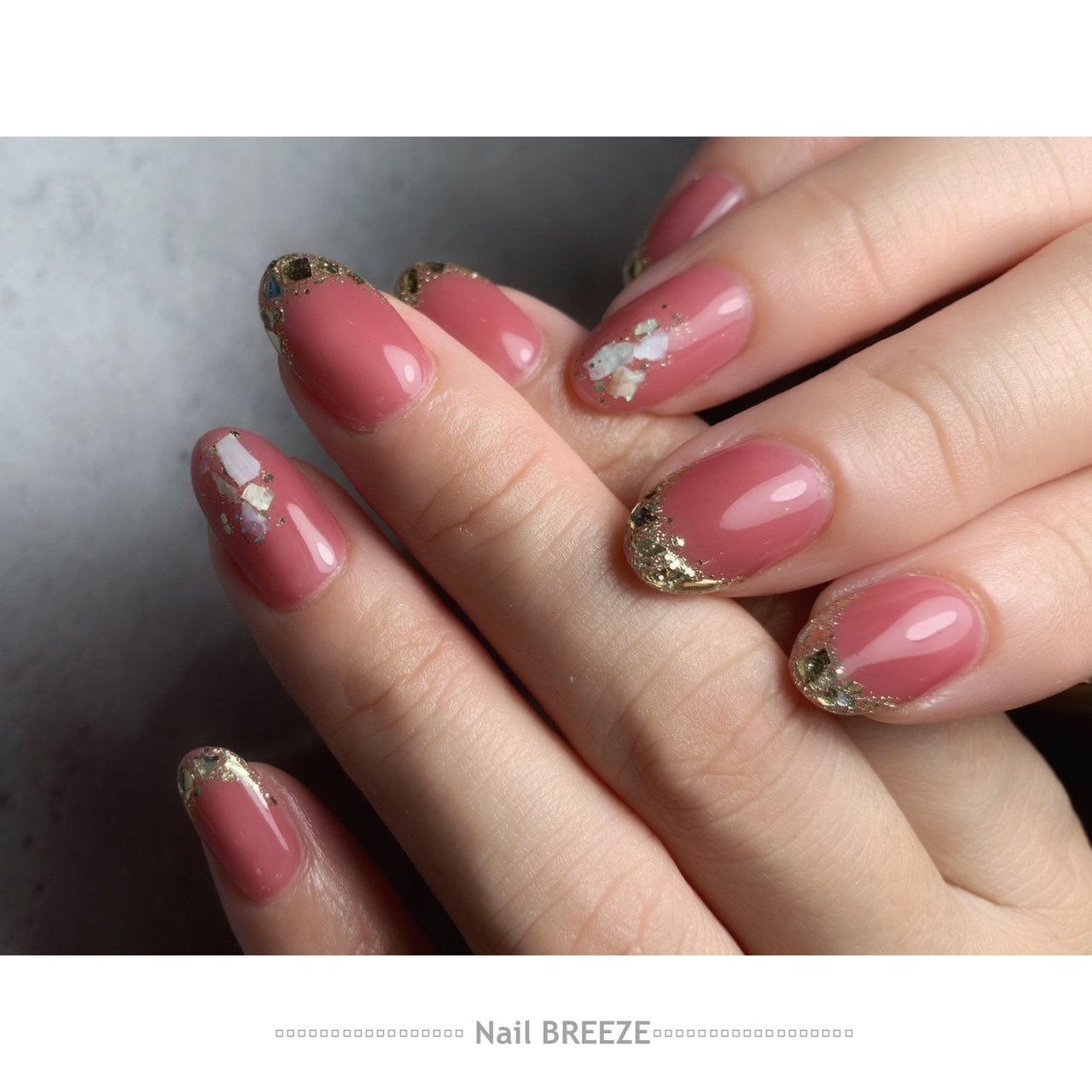 オールシーズン パーティー フレンチ ミディアム ピンク Nail Breezeのネイルデザイン No ネイルブック