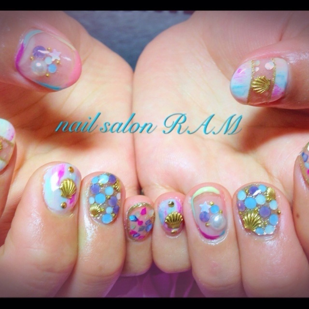 夏 ハンド カラフル ジェルネイル お客様 Natsuramuのネイルデザイン No ネイルブック