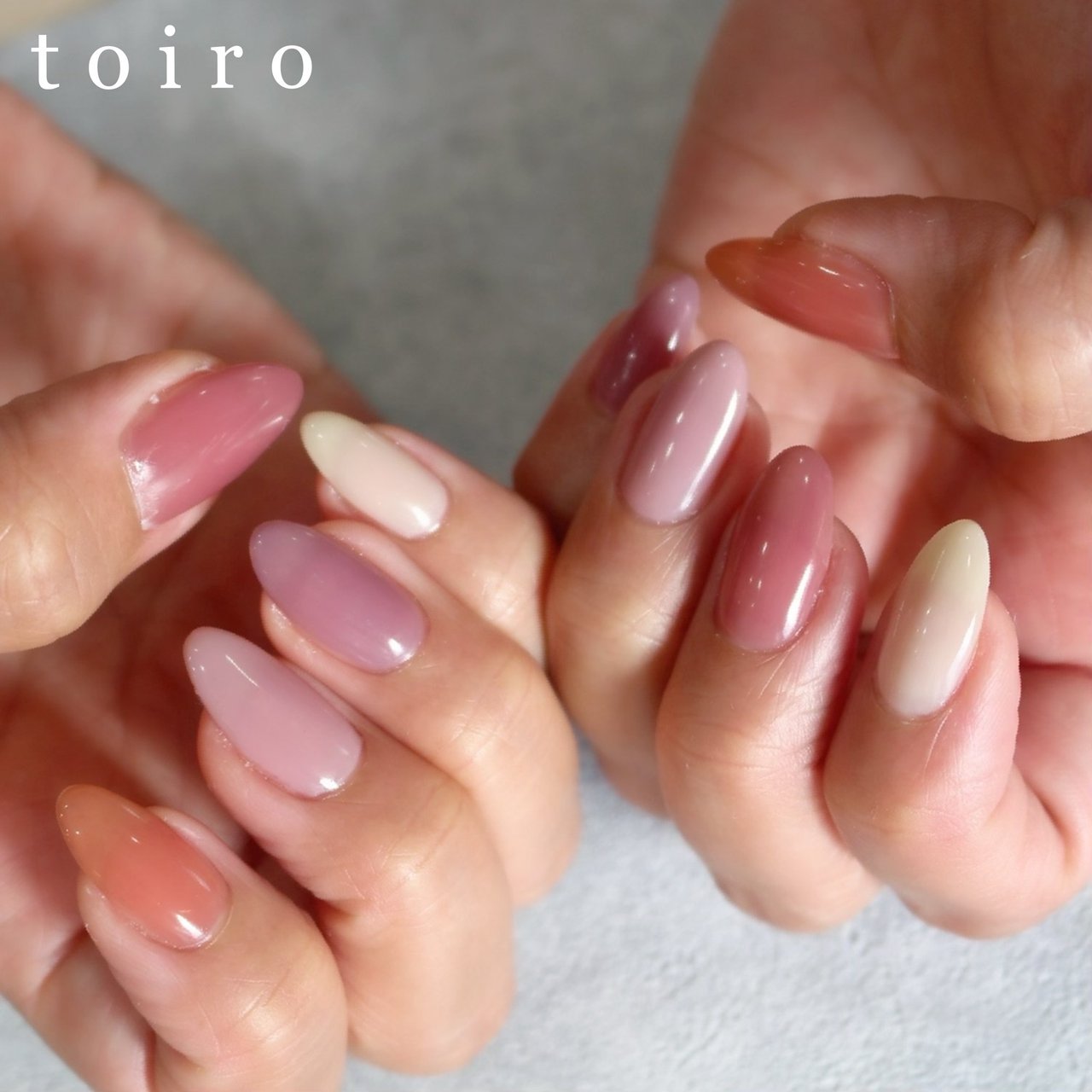 ハンド ワンカラー ピンク パープル ジェルネイル Toiroのネイルデザイン No ネイルブック