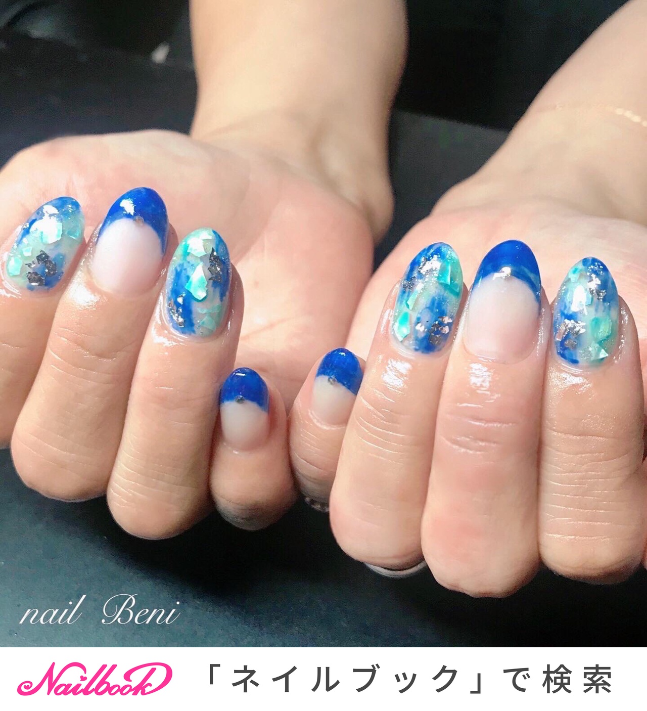 2025年】新着順｜フレンチネイル(フレンチ)/#ディープブルーの