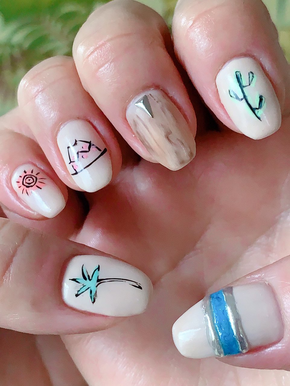 オールシーズン 海 リゾート ライブ ハンド Nail Aroma Kokoのネイルデザイン No ネイルブック