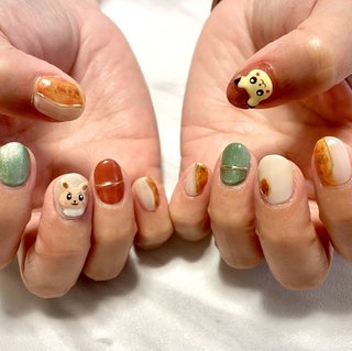 痛ネイル べっ甲 ブラウンのネイルデザイン ネイルブック