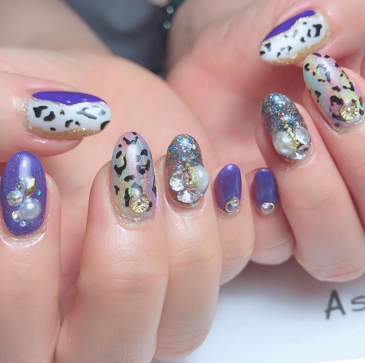 秋 冬 ハンド アニマル柄 ミディアム Makiのネイルデザイン No ネイルブック