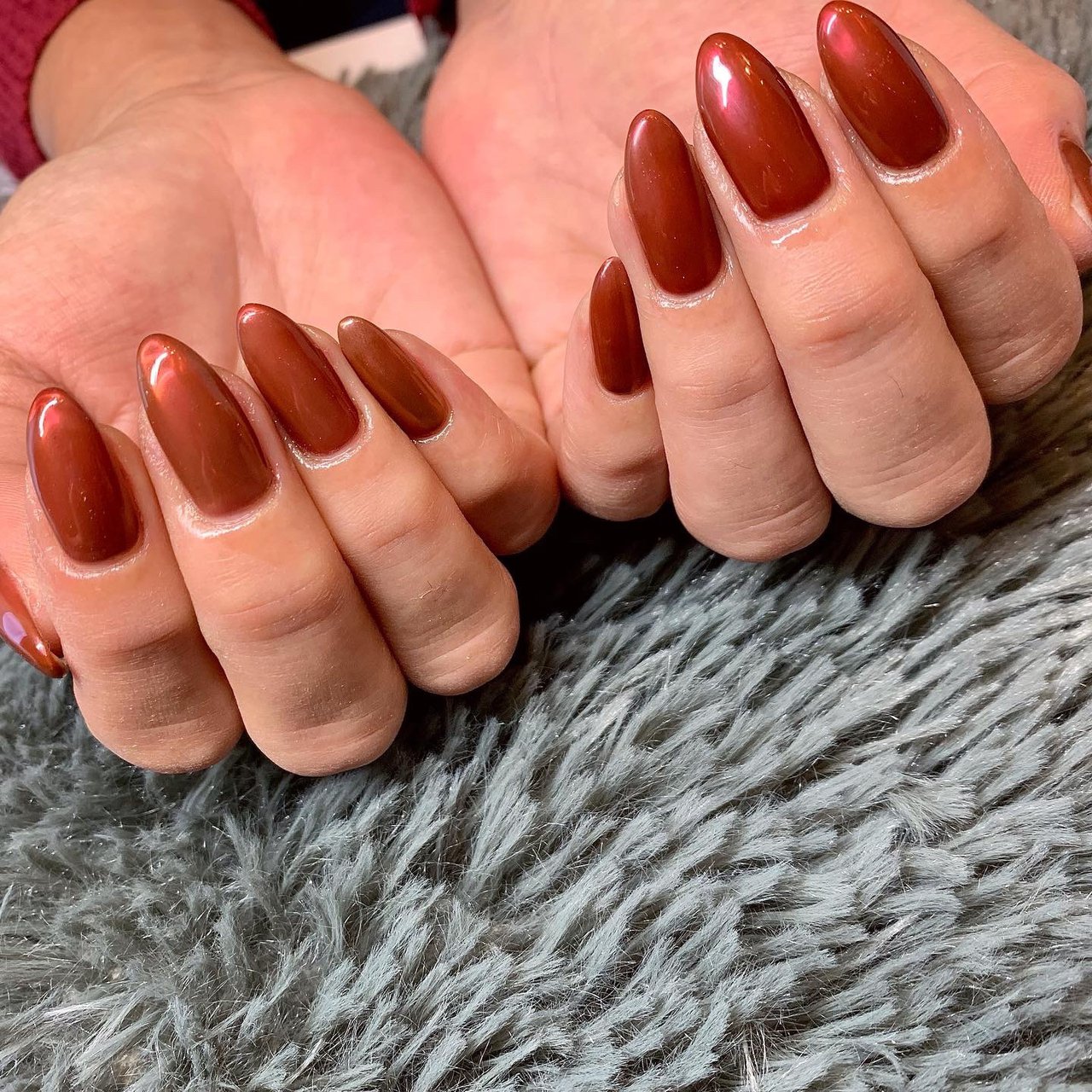 秋 オールシーズン ハンド ワンカラー ミラー Nailsalon Cieloのネイルデザイン No ネイルブック