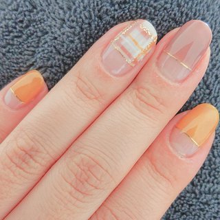 セルフネイル ゴールドラインのネイルデザイン ネイルブック