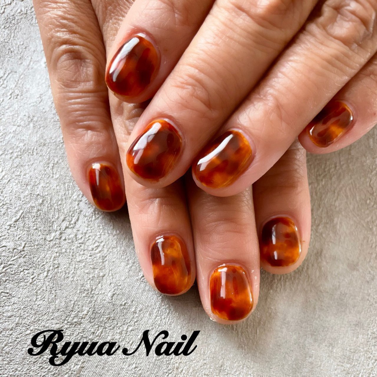 秋 ハンド べっ甲 オレンジ ブラウン 八王子自宅ネイル Ryua Nail のネイルデザイン No ネイルブック