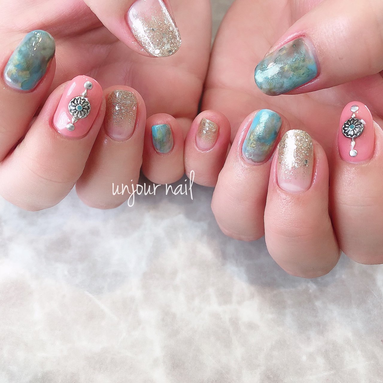 夏 海 リゾート 浴衣 ハンド ﾟyun のネイルデザイン No ネイルブック