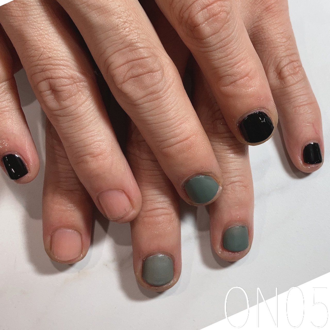 オールシーズン ハンド シンプル ショート グリーン On05のネイルデザイン No ネイルブック