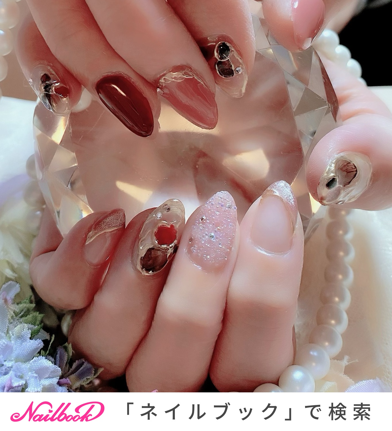 ネイルチップ オーダー ミラー マグネット フレンチ ピクシー キルティング