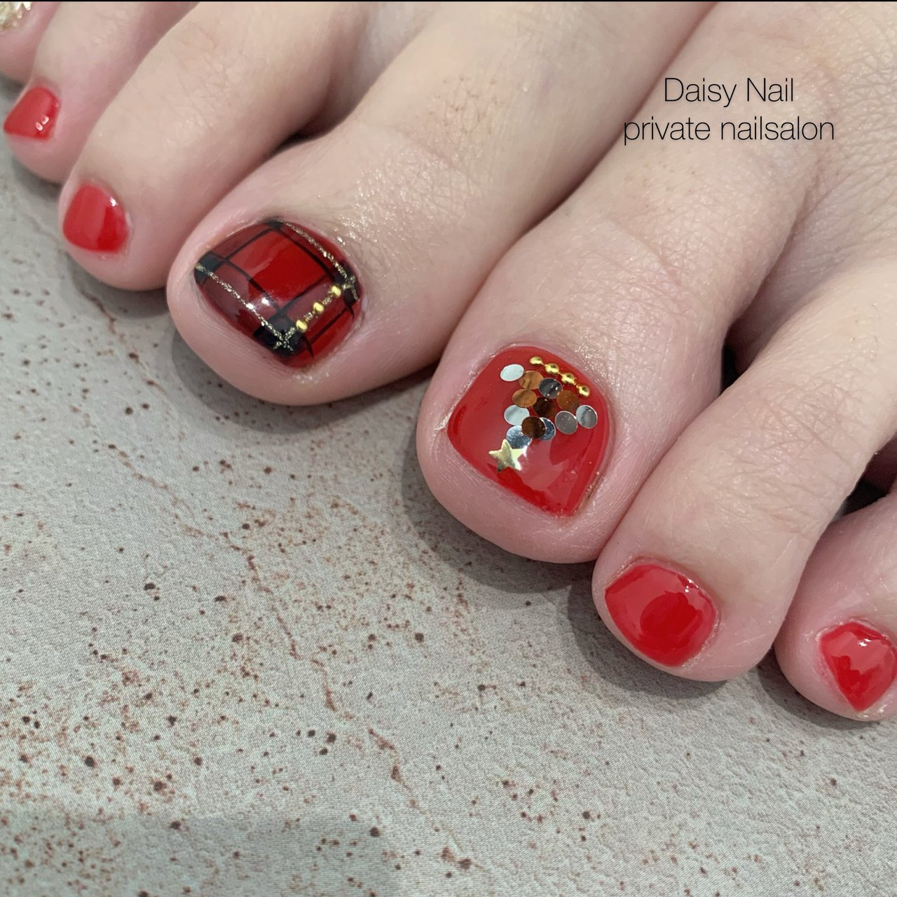 冬 クリスマス フット ホログラム ワンカラー Daisynailのネイルデザイン No ネイルブック
