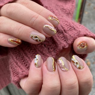 セルフネイル ゴールドラインのネイルデザイン ネイルブック