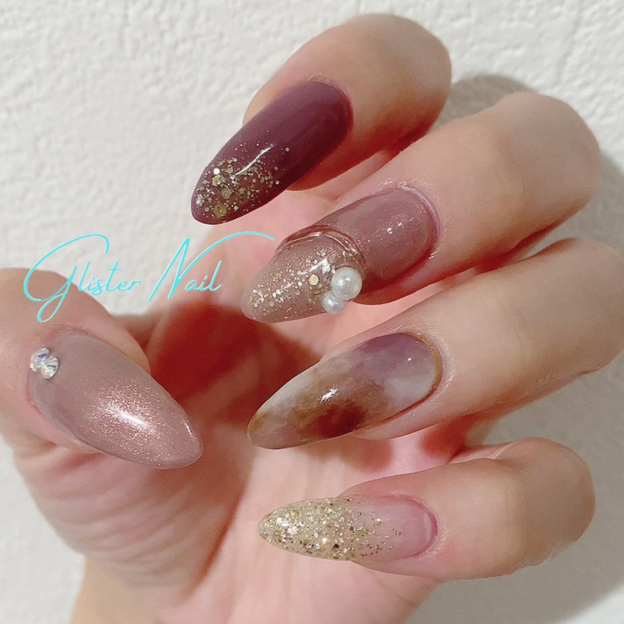 秋 冬 ハンド ジェルネイル セルフネイル Glister Nailのネイルデザイン No ネイルブック