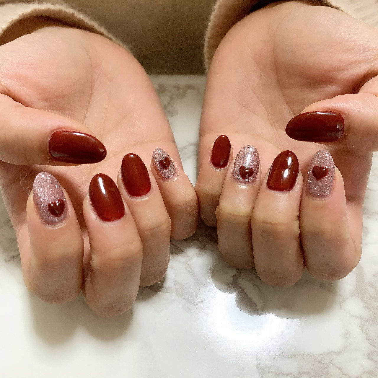 秋 バレンタイン デート 女子会 ハンド ルナのネイルデザイン No ネイルブック