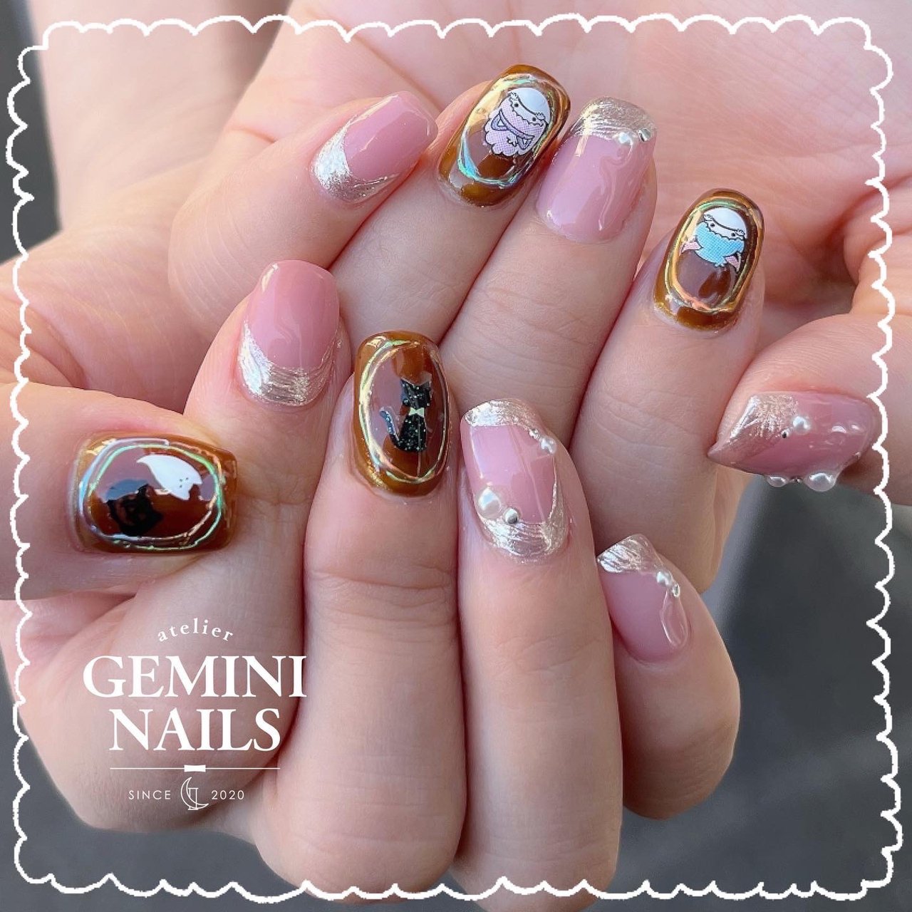 秋 ハロウィン パーティー 女子会 ハンド Atelier Gemini Nails アトリエジェミニネイルズのネイル デザイン No ネイルブック
