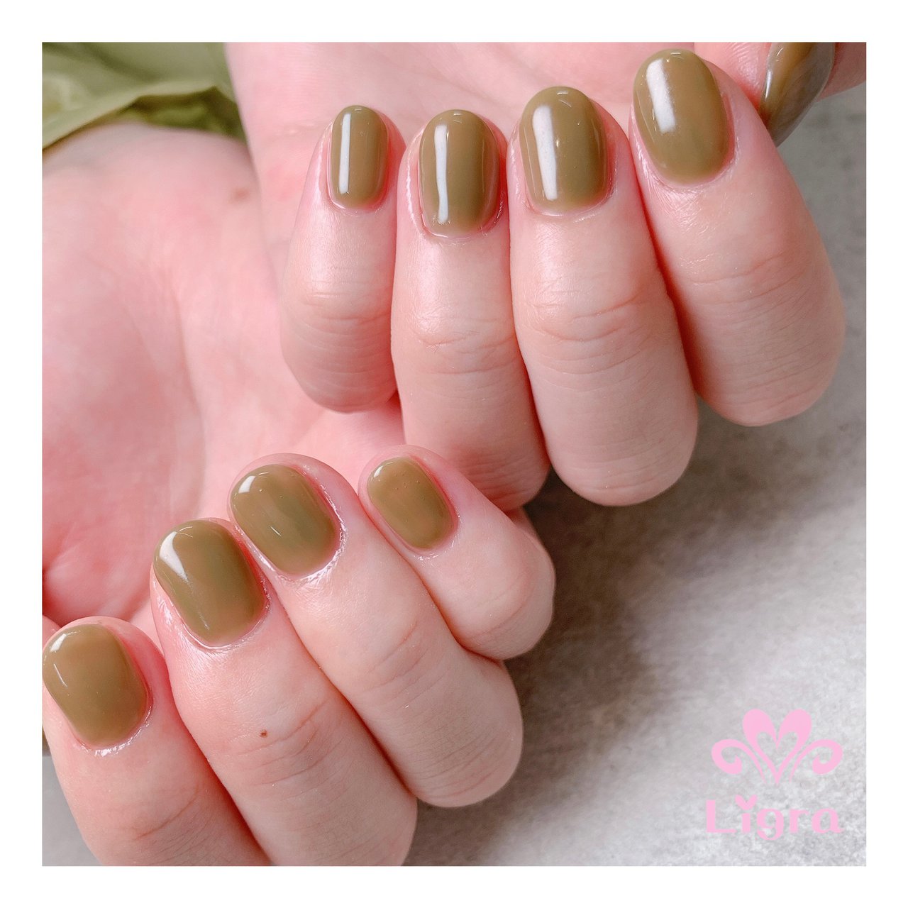 オフィス ハンド ワンカラー ショート グリーン セルフエステligraのネイルデザイン No ネイルブック