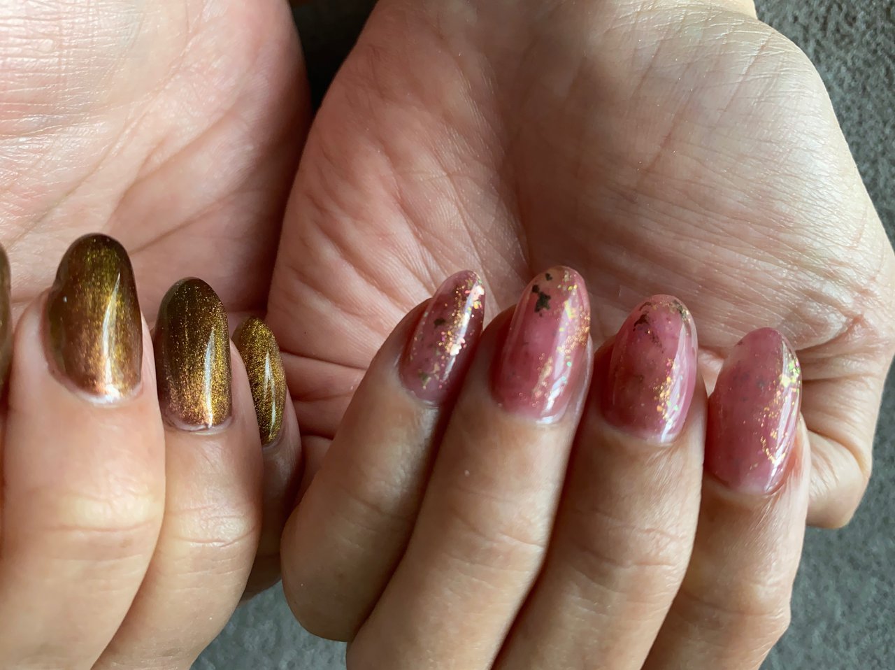 ピンク ブラウン ゴールド Crystal Nailのネイルデザイン No ネイルブック