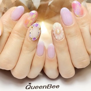 春 紫のネイルデザイン ネイルブック