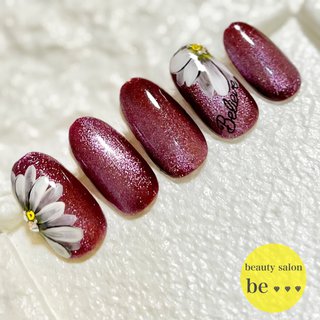 ボルドー ワインレッドのネイルデザイン ネイルブック