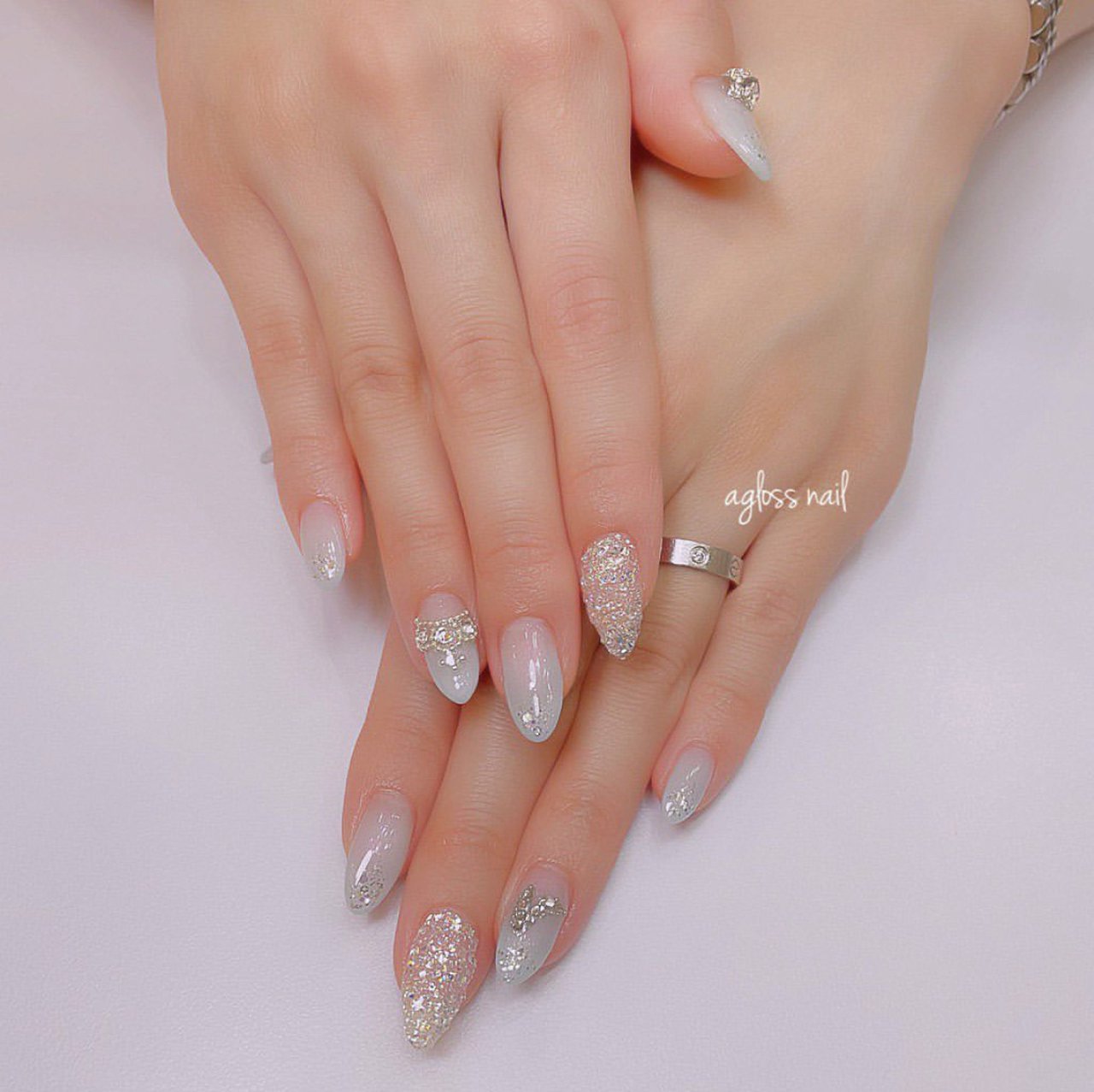 春/秋/冬/ブライダル/ハンド - agloss nailのネイルデザイン[No