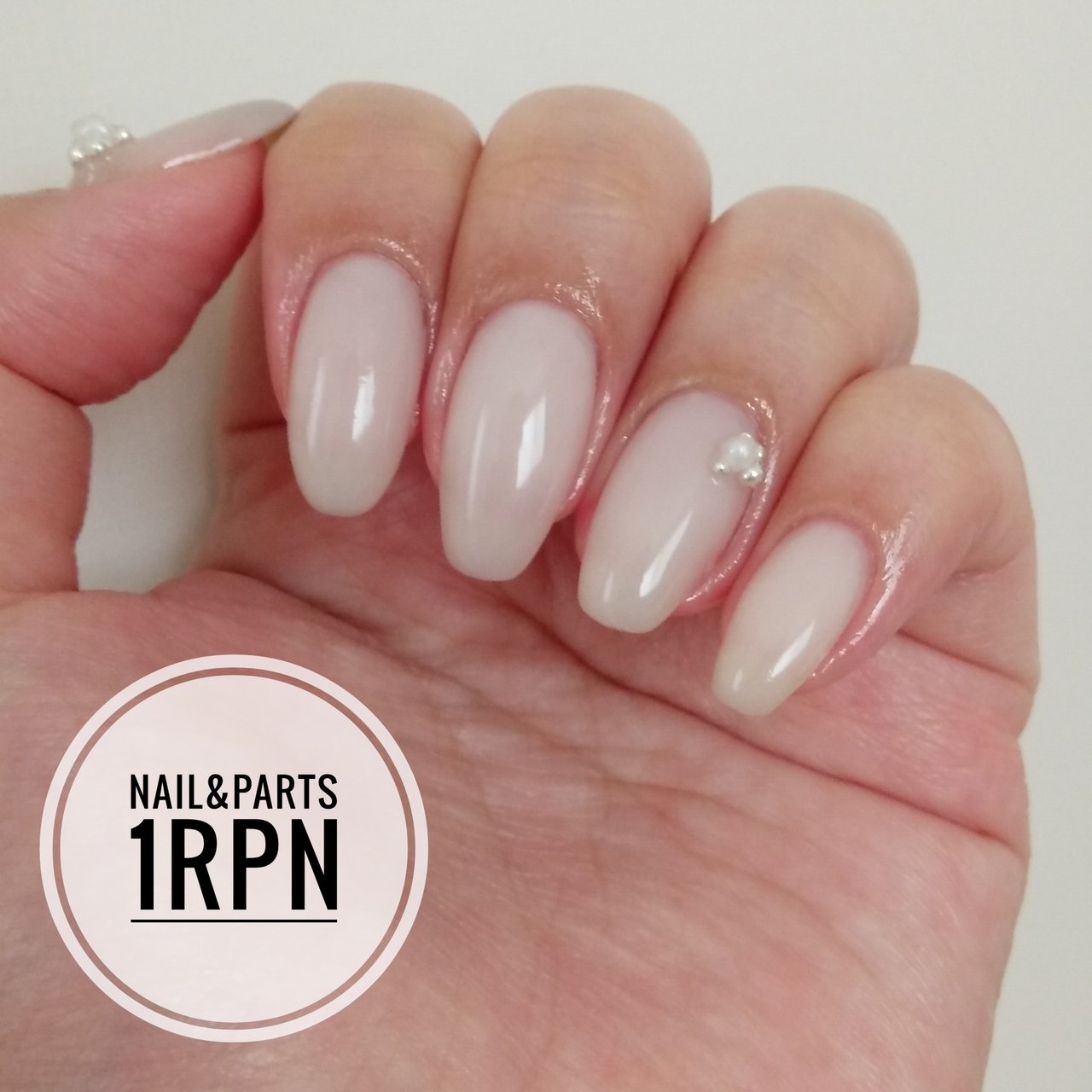 オールシーズン/シンプル/ワンカラー/ミディアム/ホワイト - ネイル