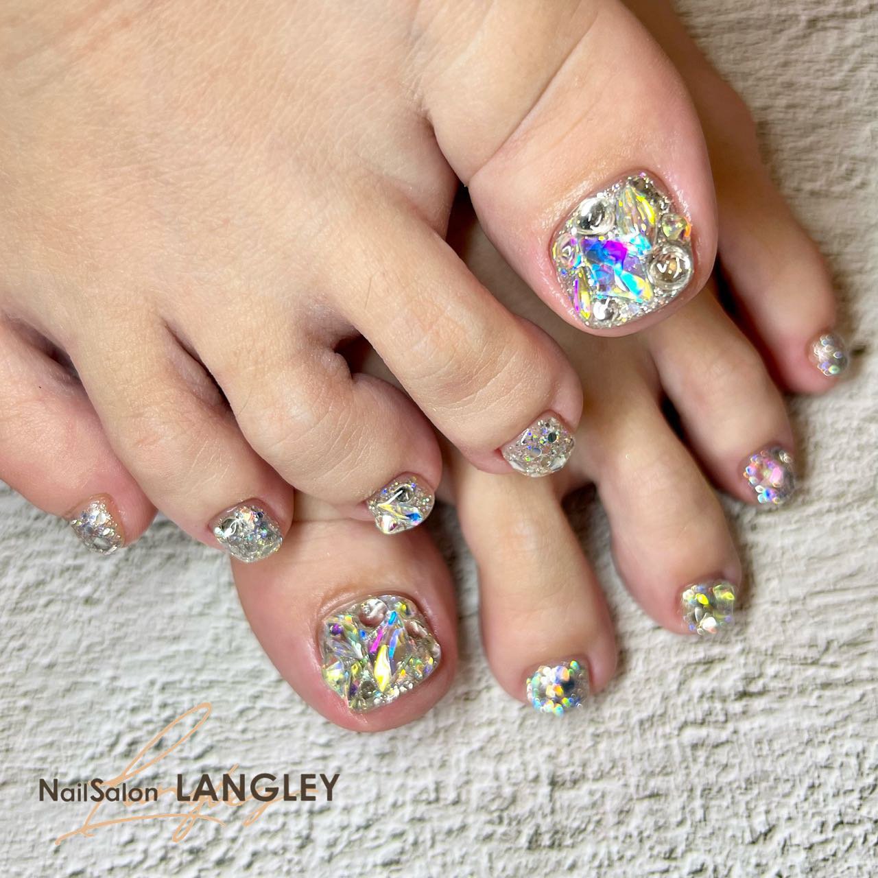 秋 冬 クリスマス パーティー フット Nailsalon Langleyのネイルデザイン No ネイルブック