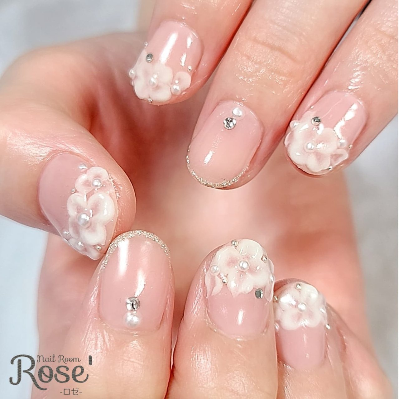 オールシーズン ブライダル ハンド フレンチ ラメ 三軒茶屋 Rose のネイルデザイン No ネイルブック