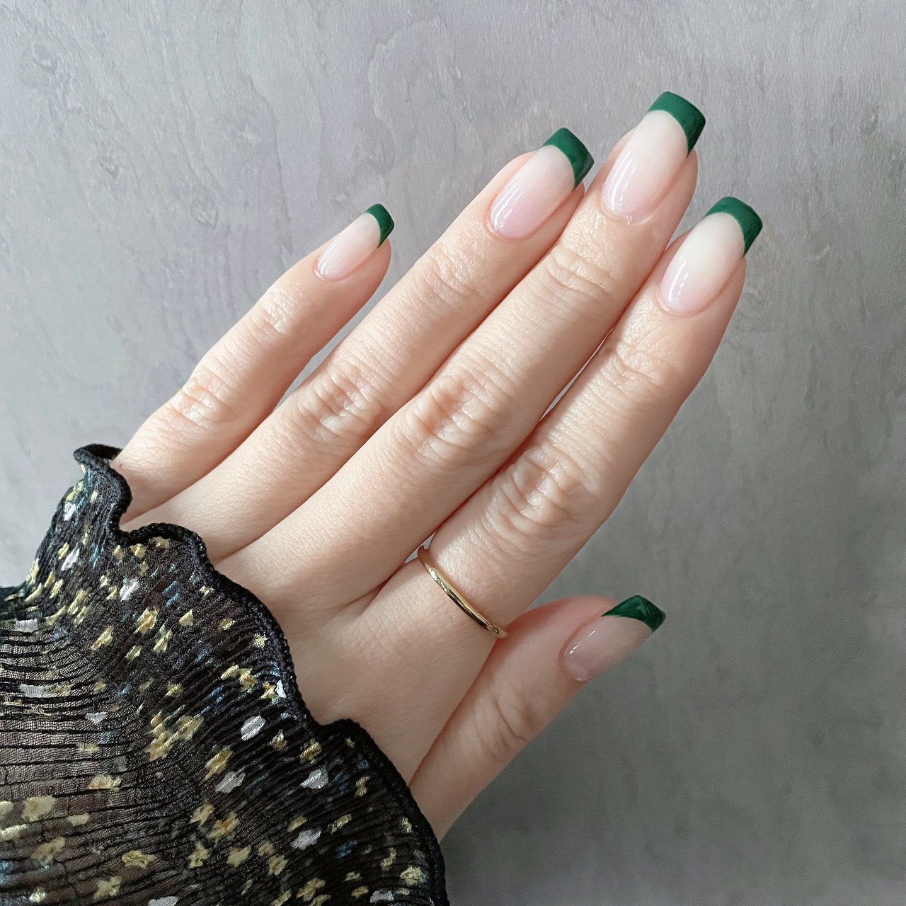 ハンド フレンチ グリーン Nail のネイルデザイン No ネイルブック